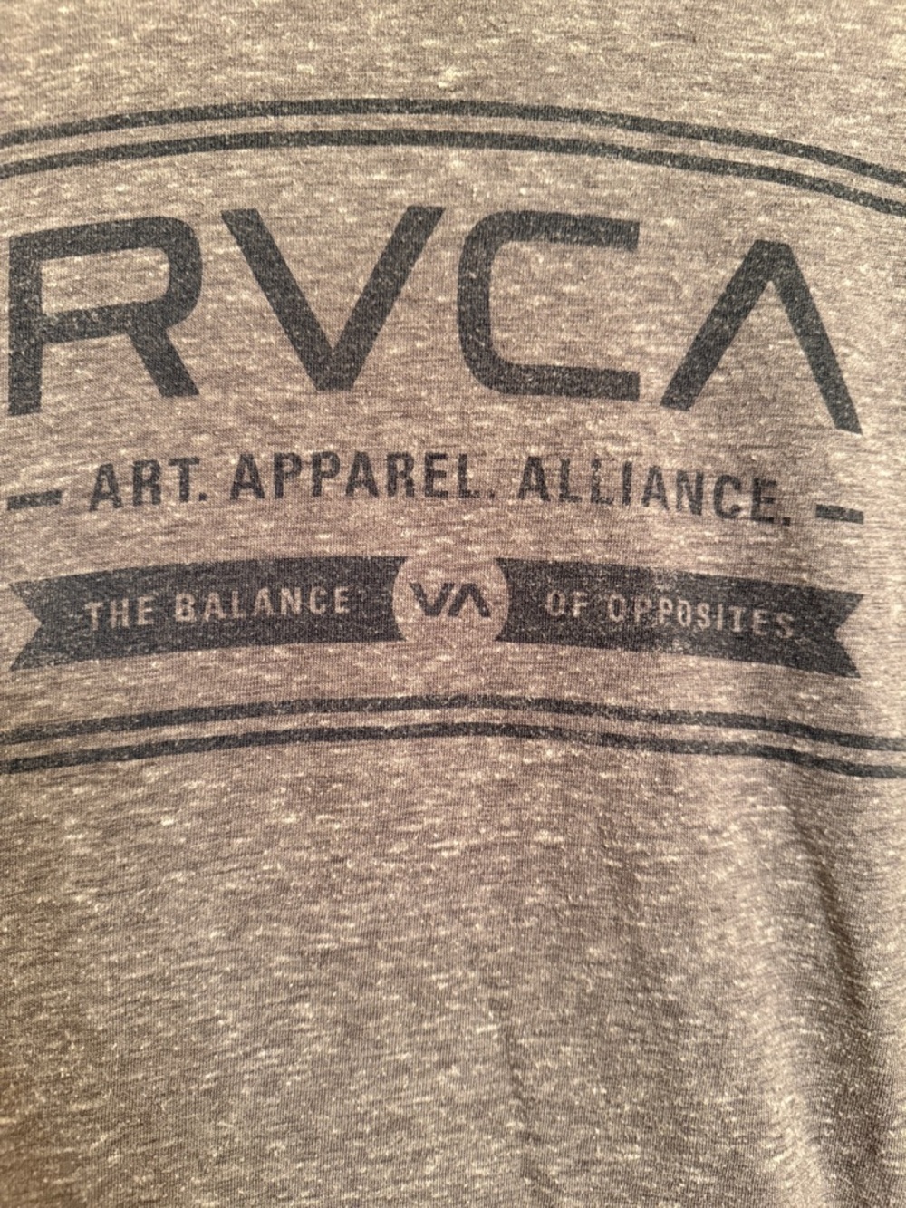 RVCA Men’s Heathered Gray Short Sleeve Logo Tee - Picture 2 of 4